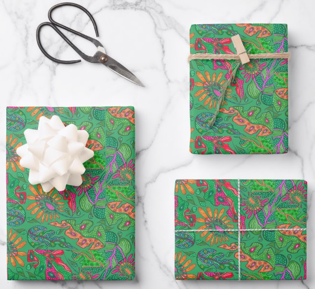 Green Monstera Gift Wrap