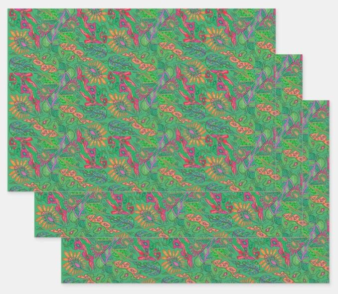 Green Monstera Gift Wrap