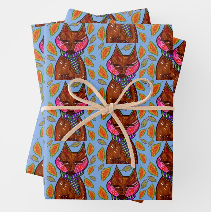 Holiday Fox Gift Wrap