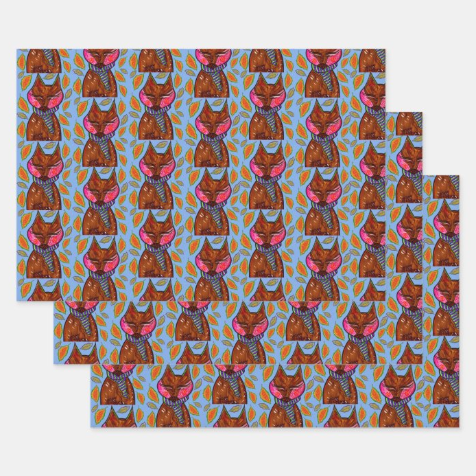 Holiday Fox Gift Wrap