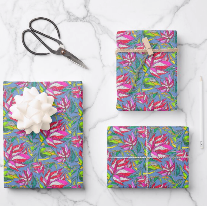 Periwinkle Peony Gift Wrap