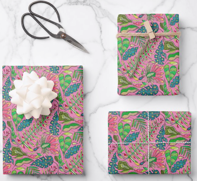 Pink Fern Gift Wrap