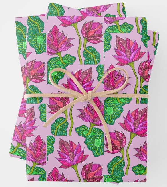 Pink Lotus Gift Wrap
