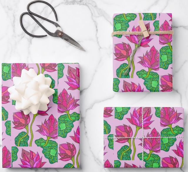 Pink Lotus Gift Wrap