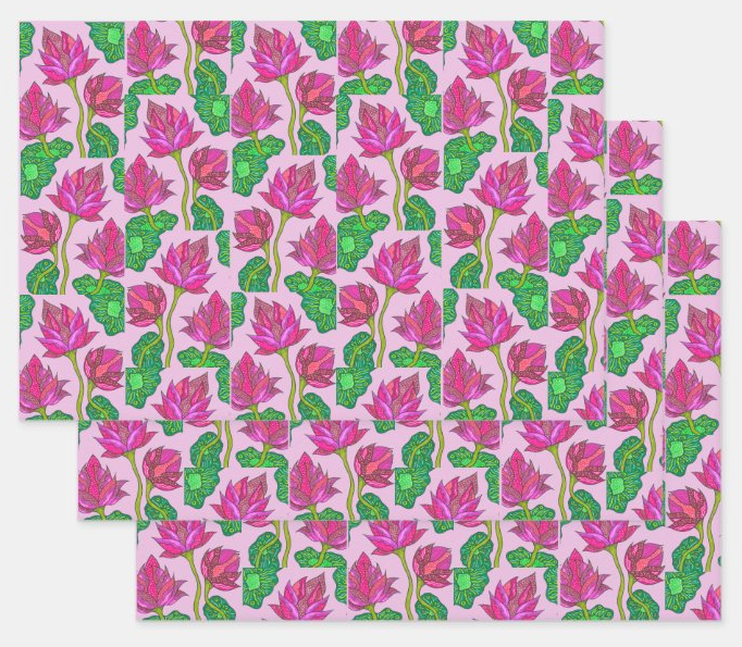 Pink Lotus Gift Wrap