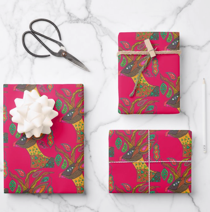 Rani Red Reindeer Gift Wrap