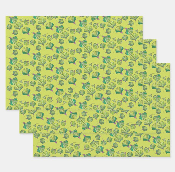 Mossy Ginkgo Gift Wrap