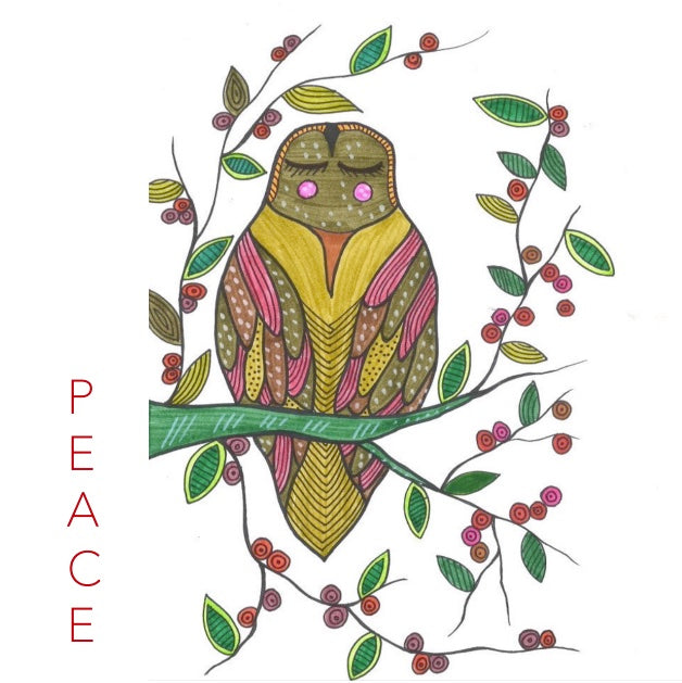Napping Owl Holiday Card